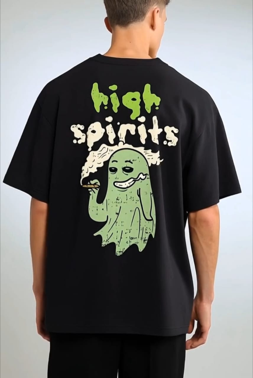 High Spirits Oversized Graphic T-Shirt – Punkar™ Edition