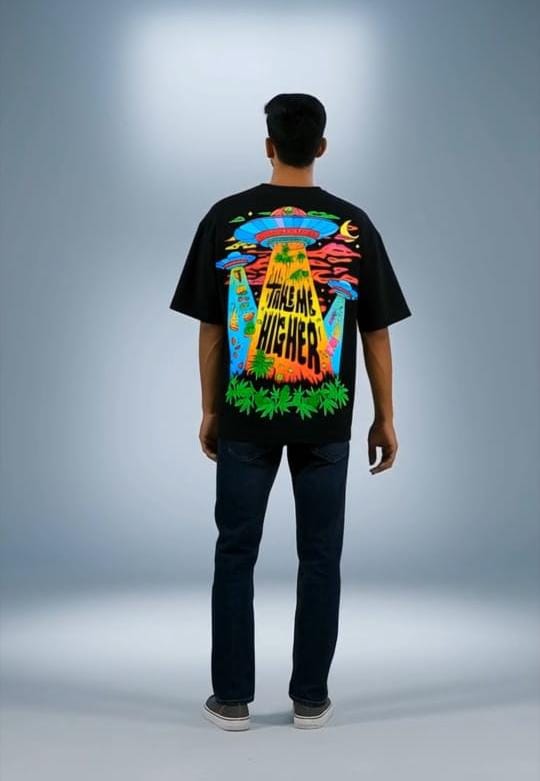 PUNKAR™ Take Me Higher Oversized Graphic T-Shirt
